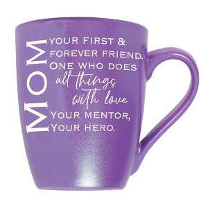 Mom: Your First & Forever Friend One Who Does All Things With Love, Your Mentor, Your Hero Passion Purple 10 ounce New Bone China Coffee Cup Mug - 1 of 4