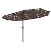 Ainfox 13ft Outdoor Patio Umbrella with Solar Lights, Double-sided Deck Pool Umbrella with 1.5 Inch Pole, Fade Resistant  for Porch, Market, Backyard - 4 of 4
