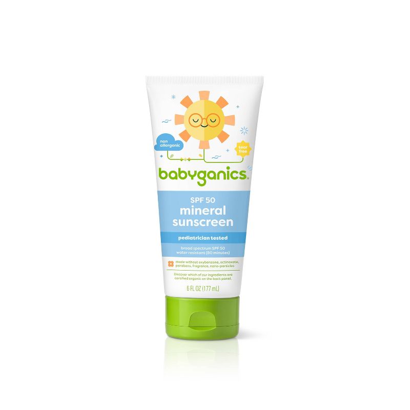 Babyganics Mineral-Based Baby Sunscreen Lotion SPF 50 - 6 fl oz - Packaging May Vary, 1 of 9