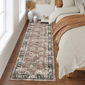 Oriental Machine Washable Rug Ultra Soft Rug for Living Room Low Pile Foldable Thin Non Slip Carpet - 1 of 4