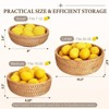 Aoibox Hand Woven Rattan Bread Basket, Natural Wicker Serving Basket for Fruits, Snacks, Vegetables,Kitchen &Dining Counter Organization (Round-Combo) - 4 of 4