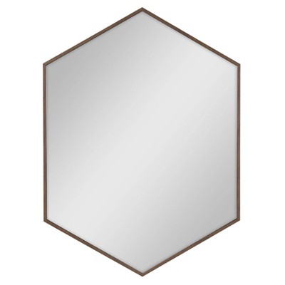 Walnut Brown Rectangular Wood Full Length Vanity Mirror