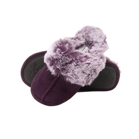 Jessica Simpson Girl's Micro-suede Scuff Slippers - Purple/medium : Target