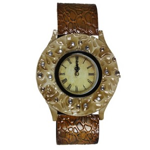 Essential Decor & Beyond Metal Wristwatch Design Wall Clock Decor Accent in Brown - 1 of 1