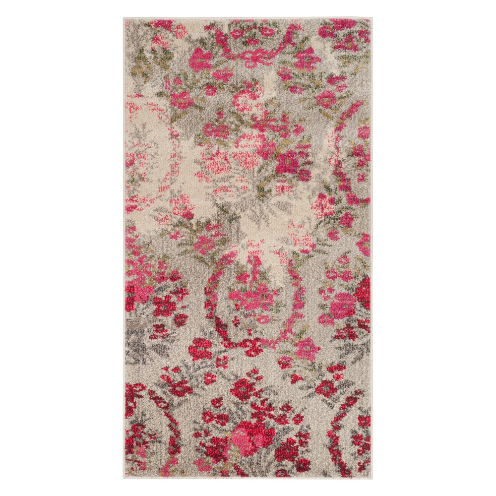 3'x5' Floral Accent Rug Ivory/Pink - Safavieh