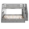 PAGED Twin over Full Bunk Bed with Storage Stairs, Wooden Bed Frame with 3 Drawers and Guardrail, Modern Loft Bed for Kids, Teens, Adults - 4 of 4