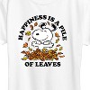 Women's - Peanuts - Happiness Is A Pile Of Leaves Short Sleeve Graphic T-Shirt - 2 of 4