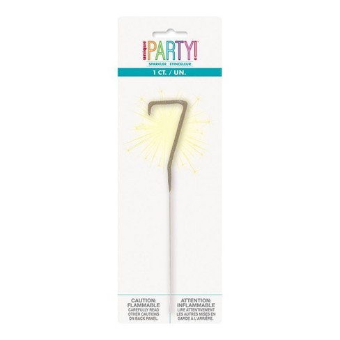 Number 7 Sparkler Flame Cake Candle : Target