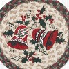 Earth Rugs Festive Bells Jute Trivet – 10" Round Braided Mat with Hand-Stenciled Design - 2 of 3