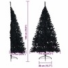 vidaXL Artificial Pre-lit Christmas Tree with 300 LEDs Black 70.9" PVC - 4 of 4