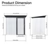 5x3 Ft Outdoor Storage Shed, All Weather Metal Sheds with Lockable Doors, Floor Sloping Roof and 2 Vent Outside Waterproof Tool Shed for Garden Lawn - 3 of 4
