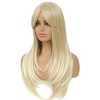 Jessie's Wig 22 Inch Straight With Bang Wig Synthetic Wig Blonde Color With Dark Roots 1 Pc/Pack - 3 of 4