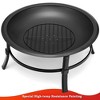 SUGIFT 26" Outdoor All-Season Portable Steel Fire Pits Fire Places with Spark Screen, Barbecue Net, Poke - 3 of 4