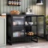 Buffet Cabinet with Glass Doors, Sideboard Cabinet with Adjustable Shelves - 3 of 4