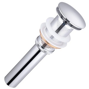 Aquaterior 1 5/8" Bathroom Pop up Drain Vessel Sink Drain Solid Brass Kitchen Sink Drains Tub Basin Polished Chrome - 1 of 3