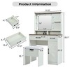 GlasFlength Stylish Multifunctional Vanity Tables with Ample Storage for Bedroom or Cloakroom Decor, Modern Design Style, White,31.5”*15.7”*53.1" - 2 of 4
