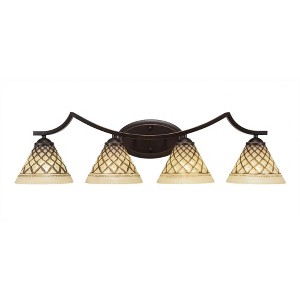 Toltec Lighting Zilo 4 - Light Vanity in  Dark Granite with 7" Chocolate Icing Shade - 1 of 1