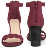 Perphy Women's Scalloped Chunky Heels Ankle Strap Sandals - 2 of 4