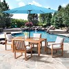 Alaterre Furniture 6pc Outdoor Patio Dining Set, Weston Table with 10' Auto Tilt Umbrella - 2 of 4
