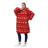 Catalonia Houndstooth Oversized Super Soft Warm Blanket Hoodie Sweatshirt for Women Wife, Giant Flush Pullover with Large Front Pocket - 3 of 4