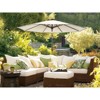 VisioGear Large Outdoor Umbrella, Market Hanging Umbrella, Patio Umbrella with Crank Handle for Garden Backyard, Beige & Blue, 108"*108"*96" - 3 of 4