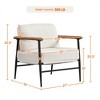 Yaheetech Set of 2 Mid-century Modern Boucle Accent Chair with Push Back Pillow and Seat Cushion, Ivory - 3 of 4
