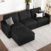 Belffin L-Shaped 4-Seater Cloud Sectional - Plush Corduroy Sofa with Storage Ottoman & Convertible Design - 4 of 4