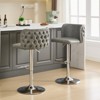 Swivel Barstools Adjusatble Seat Height, PU Upholstered Bar Stools with the whole Back Tufted, for Home Pub and Kitchen Island（Set of 2） - 4 of 4