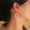 Synthetic Peal Hoop Earrings for Women 50mm Stainless Steel Ginger Lyne - 4 of 4