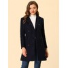 Allegra K Women's Elegant Notched Lapel Double Breasted Long Sleeve Winter Overcoat - 2 of 4