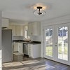 LNC Maison 3-Lights 12-in Oil-rubbled Black and Seeded Glass Traditonal LED Semi-flush Mount Lightsing - 4 of 4