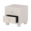 ORRD Elegant Velvet Nightstand with 2 Drawers and Crystal Handle, Storage Bedside Table with Button-Tufted, Beige - 2 of 4