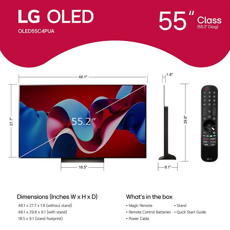 LG OLED55C4PUA 55" 4K UHD OLED evo C4 Smart TV, 3 of 12