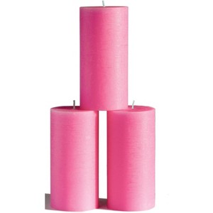 Large Pillar Candles 3x6 Inch ¨C Set of 3 Unscented Dripless Candles, Long Burning Rustic Finish for Weddings, Home Decor - 1 of 4