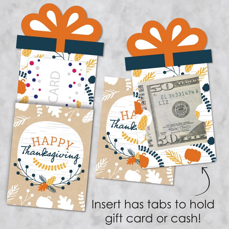 Big Dot of Happiness Happy Thanksgiving - Fall Harvest Party Money and Gift Card Sleeves - Nifty Gifty Card Holders - Set of 8, 3 of 9