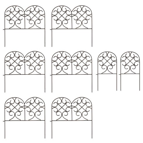 Plow & Hearth - Wrought Iron Heavy Duty Outdoor Garden Edging With ...