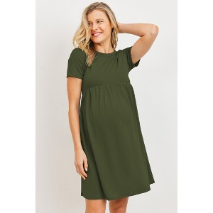 Hello Miz Women's Casual Mini T-Shirt Maternity Dress - 1 of 4