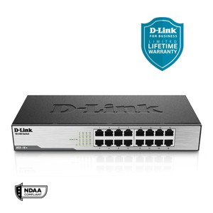 D-Link 16-Port Fast Ethernet Unmanaged Switch, Plug and Play (DSS-16+) - 1 of 4