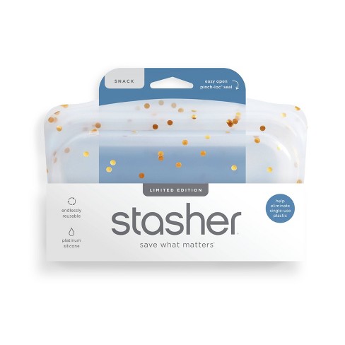 stasher Holiday Dots Reusable Food Storage Bag - Snack