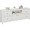 Farmhouse TV Stand for 75/80 Inch TVs with 6 Storage Drawers, Entertainment Center with Soundbar Shelf, White Television Consoles Stands - 4 of 4