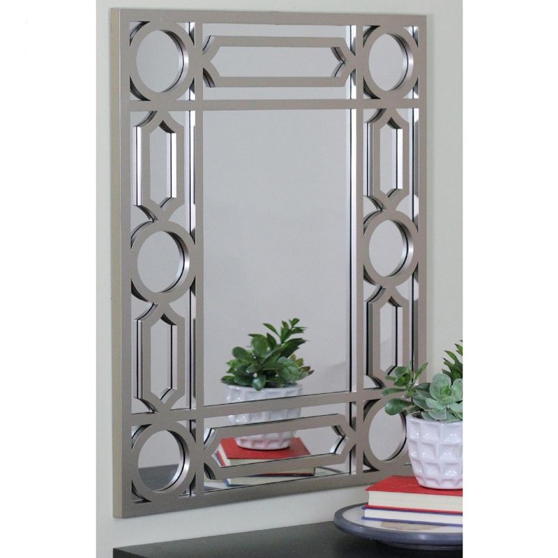 Northlight 29.5" Gray Framed Geometric Design Rectangular Wall Mirror, 5 of 6