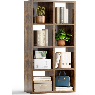 COMHOMA 4/6/8 Wood Cube Storage Shelf, White Wood Bookshelf with Removable Back Panels, Open Back Design for Vertical or Horizontal Placement