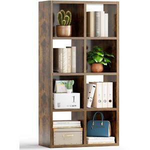 COMHOMA 4/6/8 Wood Cube Storage Shelf, White Wood Bookshelf with Removable Back Panels, Open Back Design for Vertical or Horizontal Placement - 1 of 4