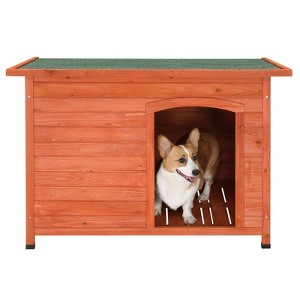 phiestina Waterproof Wood Dog House, Pet Shelter, Natural Wood Color, Large Size - 1 of 4