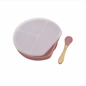 MyKids-USA Baby Silicone Compartment Plate With Wooden Spoon - 1 of 4