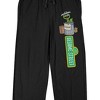 Sesame Street Oscar The Grouch Logo Adult Black Sleep Pajama Pants - 2 of 4