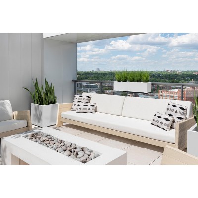 White 36" Recycled Plastic Railing Planter with Steel Brackets