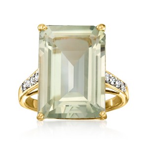 Ross-Simons 9.25 Carat Prasiolite Ring With .16 ct. t.w. Diamonds in 18kt Yellow Gold - 1 of 4