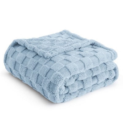 Cozy Comfort by Bedsure | Cute Soft Cozy Checkered 260GSM Throw Blanket for Couch Twin Size White