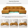 Whisen 130" Sectional Sofa, Modern U-Shaped Sectional Sofa, Upholstered Couch with 6 Pillows - 3 of 4